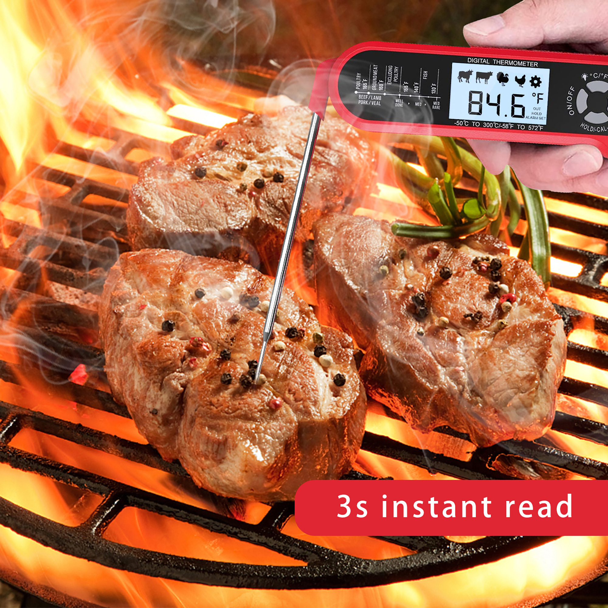 AGSIVODualProbesFastInstantReadDigitalFoodMeatThermometerWaterproofForBBQKitchenCookingGrilling-2002100-2