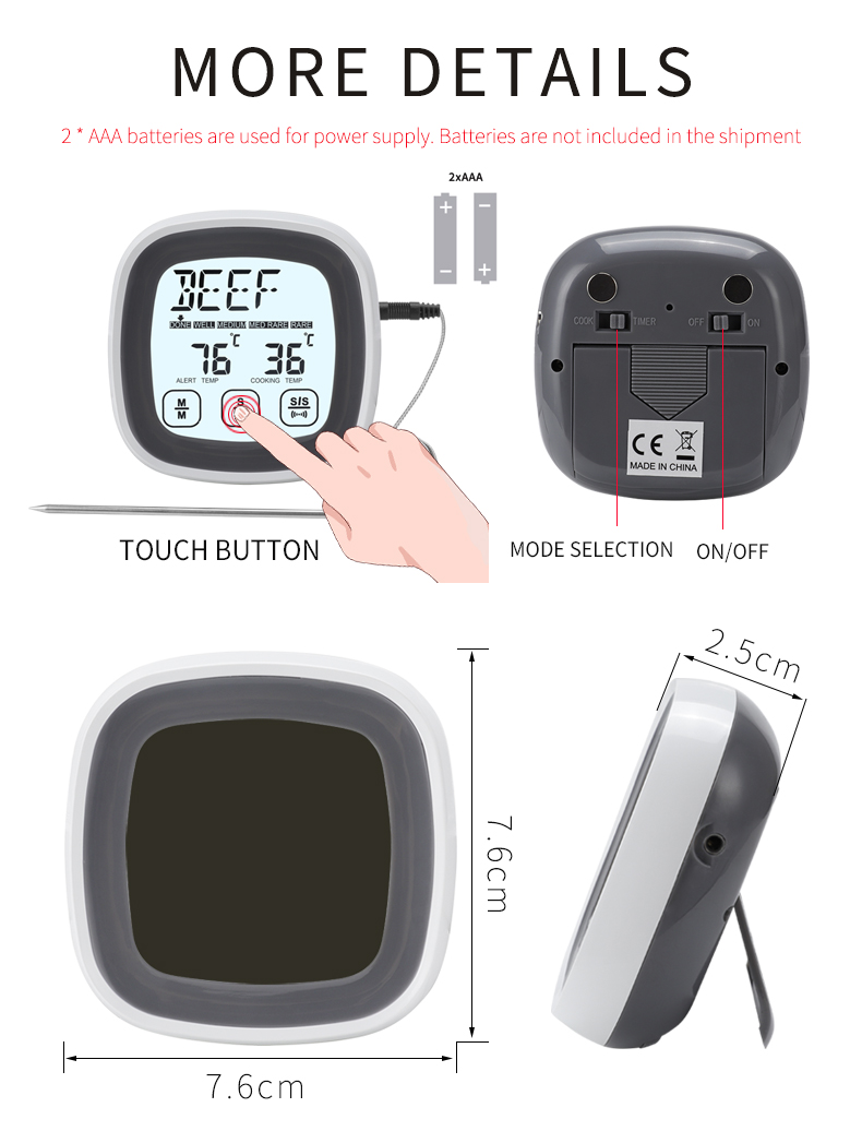 AGSIVOTS-BN53TouchScreenDigitalMeatFoodThermometerInstantReadFoodThermometerTimerAlarmforCookingGril-1989937-6