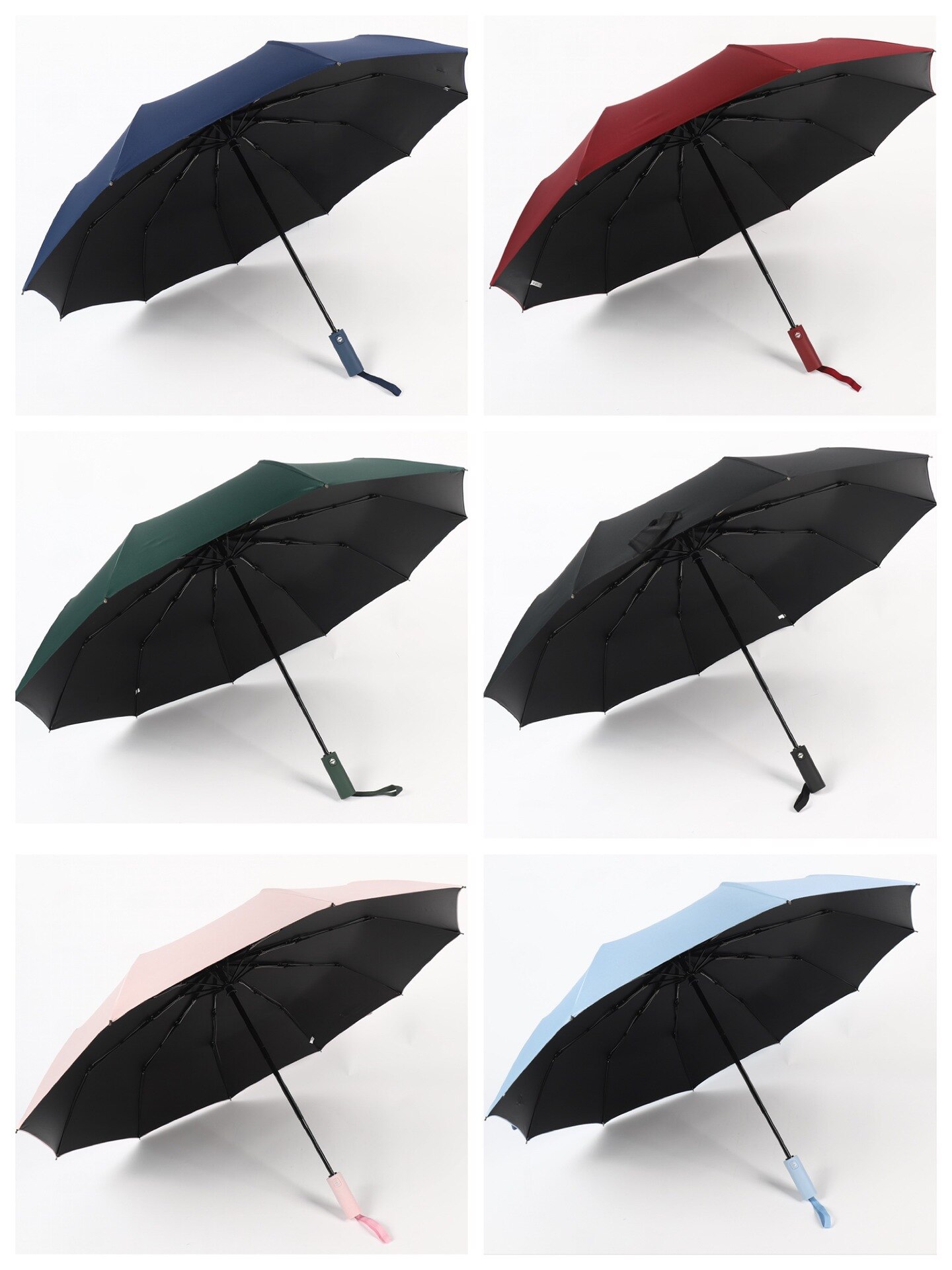 AGSIVOTravelAutomaticFoldingUmbrellaSunandRain10RibsReinforcedWindproofUPF50UVProtectionAutoOpenClos-1993785-4