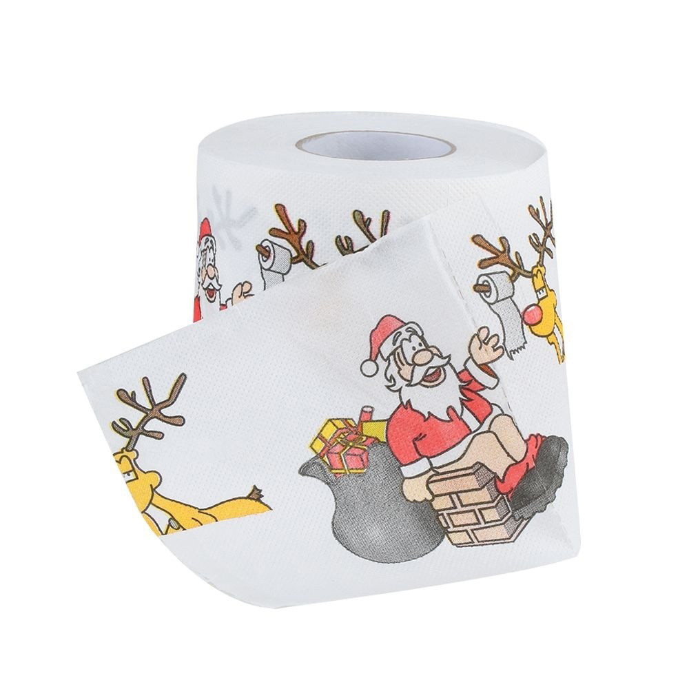 BathPaperChristmasPrintedHomeSantaClausBathToiletRollPaperChristmaXmasDecorTissue170LeavesToiletPape-1652253-2