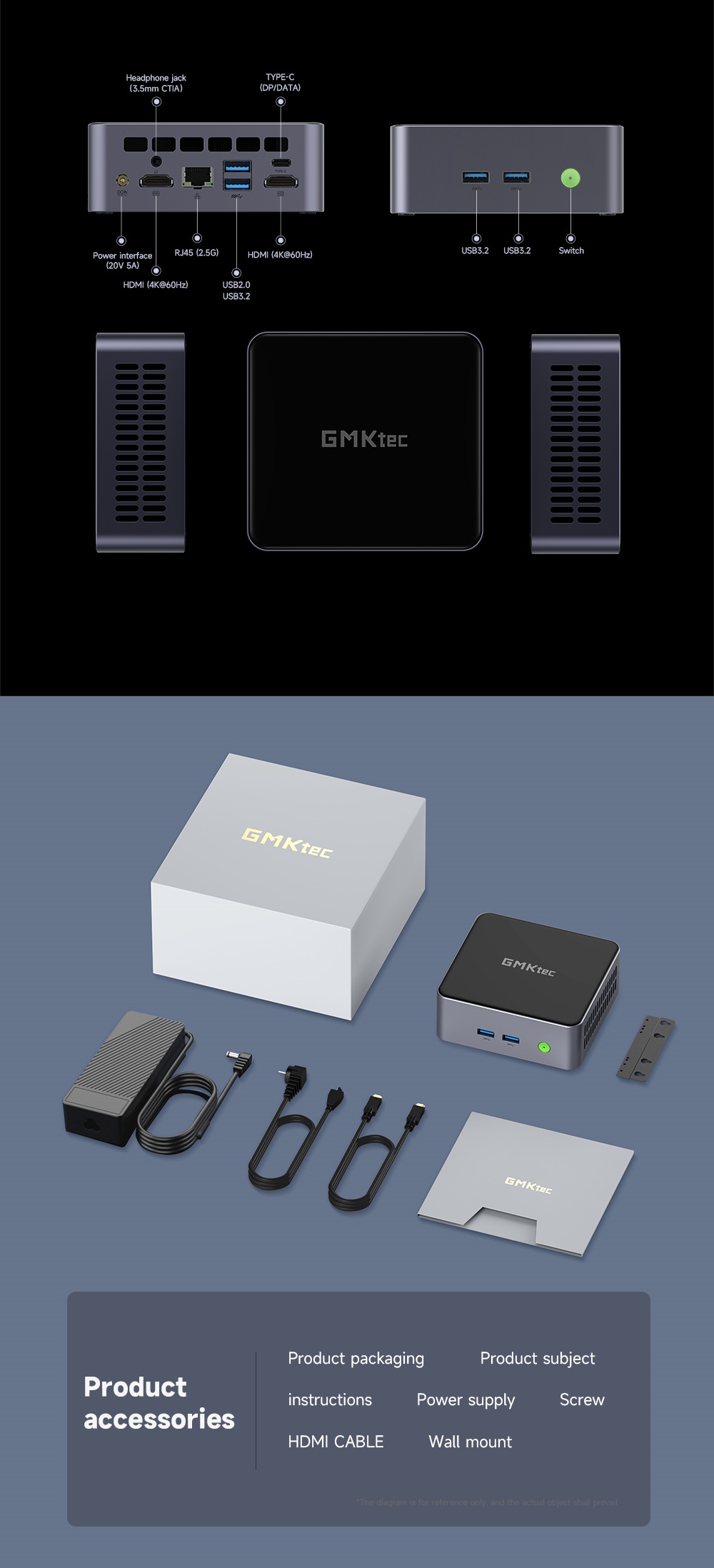 GMKTECM2IntelCorei7-11390H11thGenerationMiniPC16GBRAM512GBNVMESSDWIFI6BT52HDType-C4KTripleDisplayWin-1998189-9