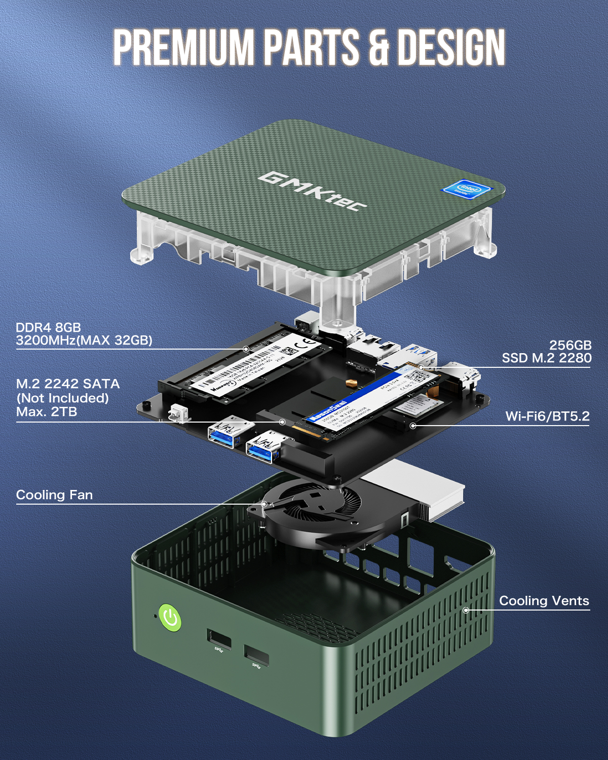 GMKTECNucBoxG3IntelAlderLakeN100MAX34GHzMiniPC8GB16GBRAM512GB1TBSSDWIFI6BT52HD4KDualDisplayWindows11-2005325-5