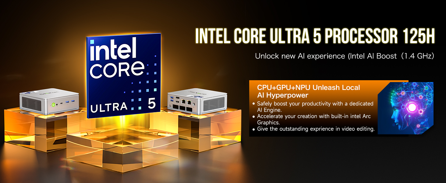 GMKtecK9IntelCoreUltra125H14Cores18ThreadsMiniPC16GB32GBDDR5RAM1TBSSD4KTripleOutputWIFI6BT52HDType-C-2015788-2