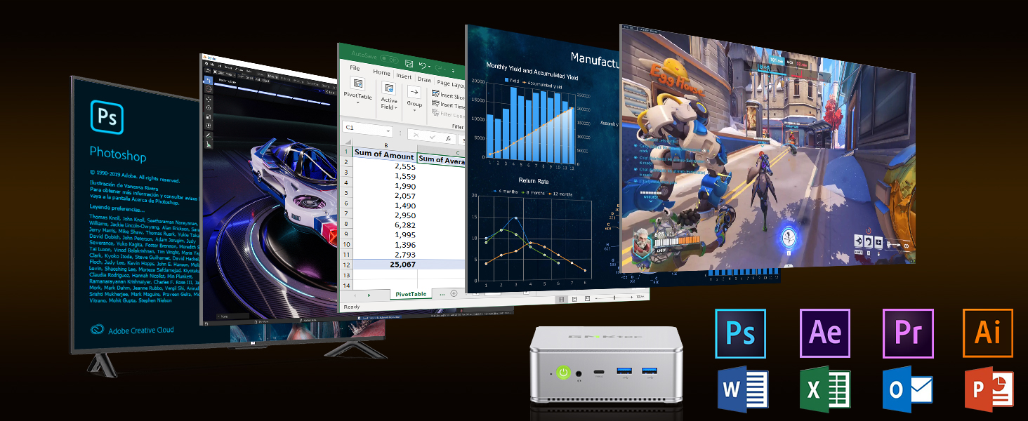 GMKtecK9IntelCoreUltra125H14Cores18ThreadsMiniPC16GB32GBDDR5RAM1TBSSD4KTripleOutputWIFI6BT52HDType-C-2015788-11