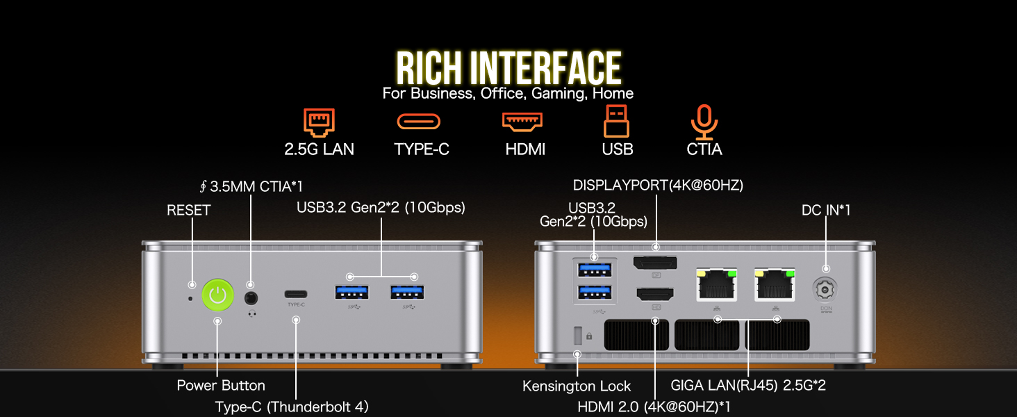 GMKtecK9IntelCoreUltra125H14Cores18ThreadsMiniPC16GB32GBDDR5RAM1TBSSD4KTripleOutputWIFI6BT52HDType-C-2015788-12