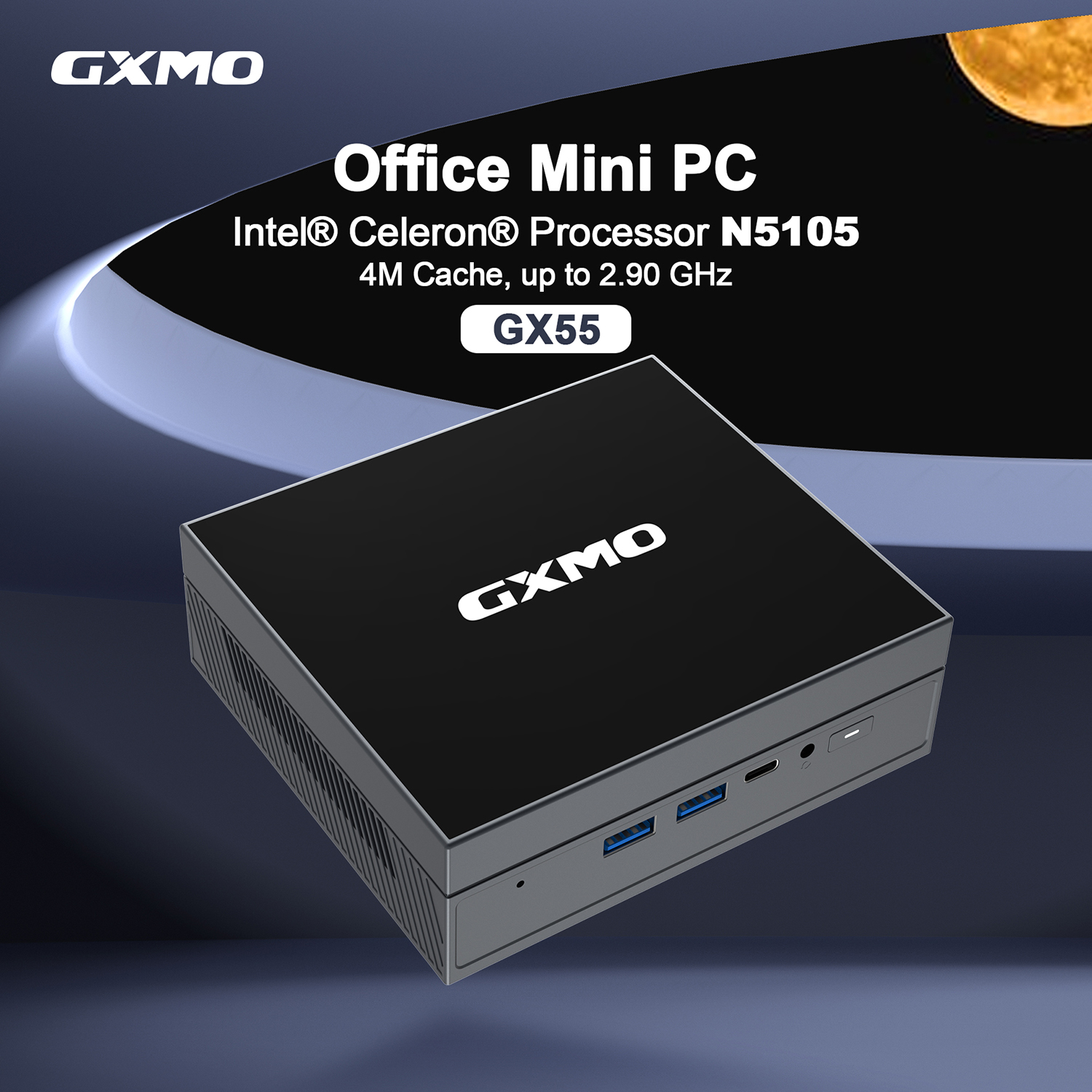 GXMOGX55IntelCeleronN5105MiniPC16GBDDR4512GBSSDDualHDType-C4KTripleOutputWiFi5Windows11MiniComputerD-2015787-1