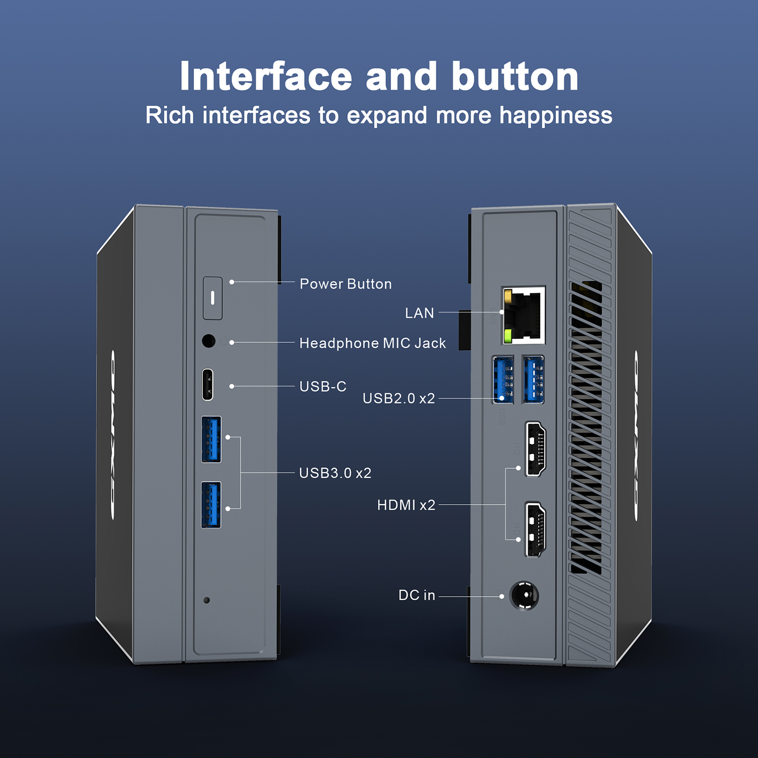 GXMOGX55IntelCeleronN5105MiniPC16GBDDR4512GBSSDDualHDType-C4KTripleOutputWiFi5Windows11MiniComputerD-2015787-10