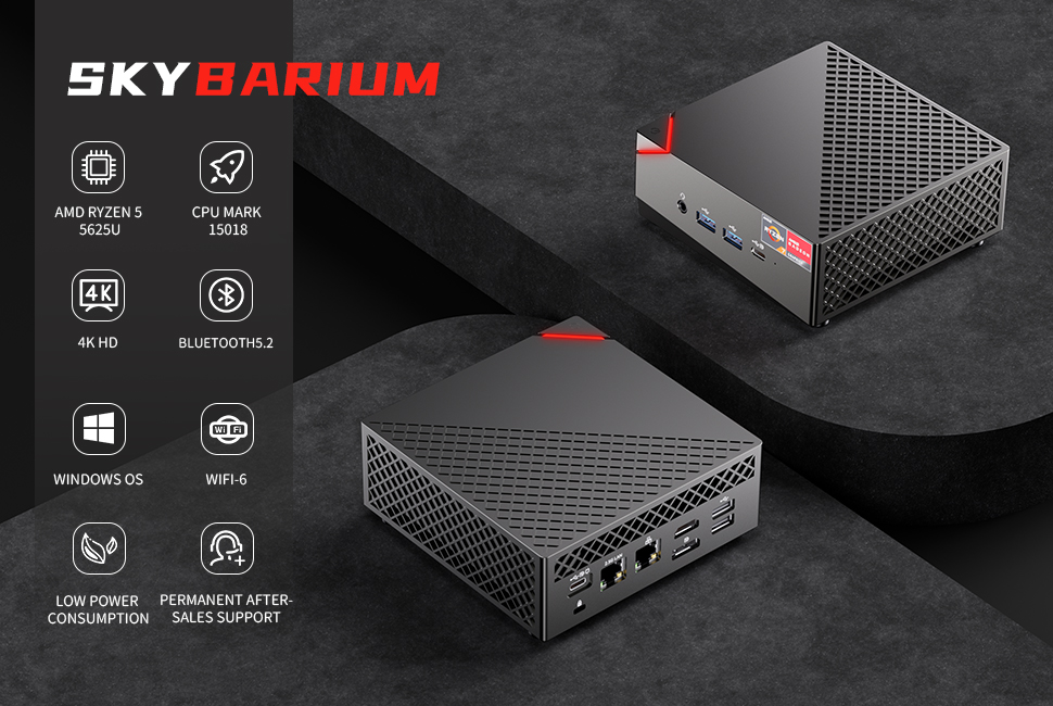T-BAOMN56UAMDRyzen55625U8GBRAM256GBSSDWindows114KTripleOutputMiniPCWIFI61000MUSB30Type-CMiniComputer-1985876-1