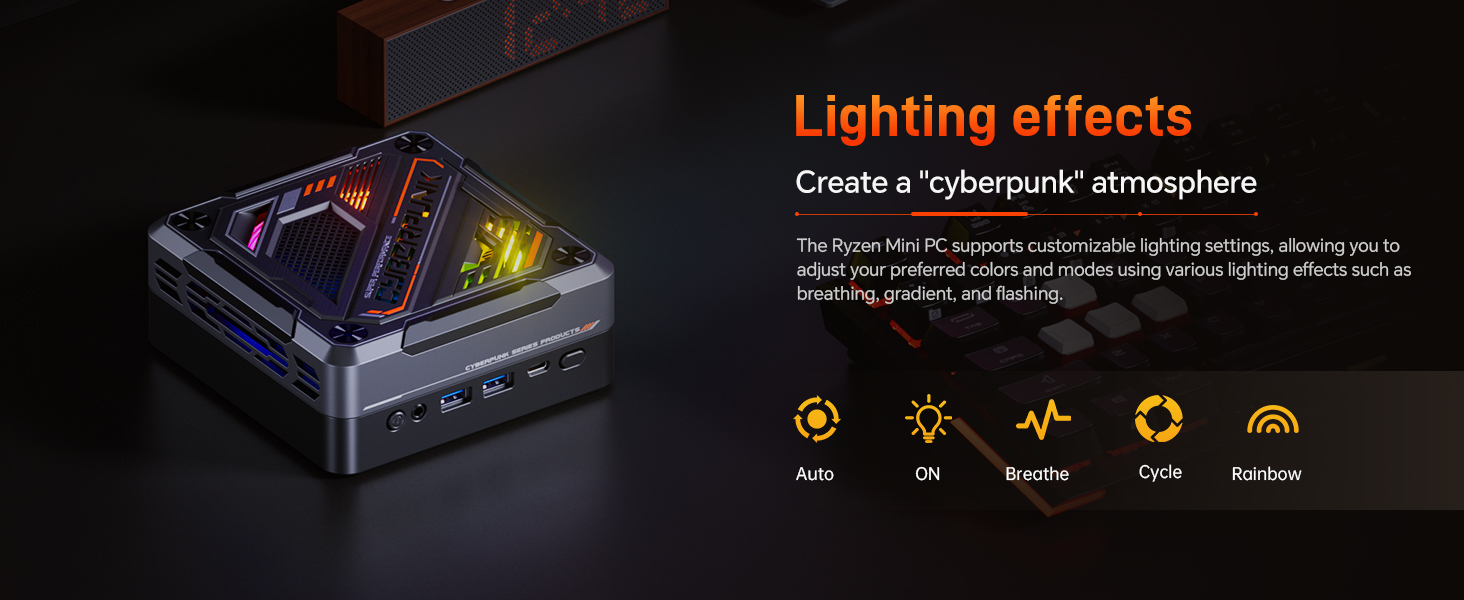 T-BAOMN78AMDRyzen77840HSMiniPC32GBRAM1TBSSD4KTripleOutputWIFI6BT52HDUSB32Type-CRGBLightEffectMiniCom-2001455-6