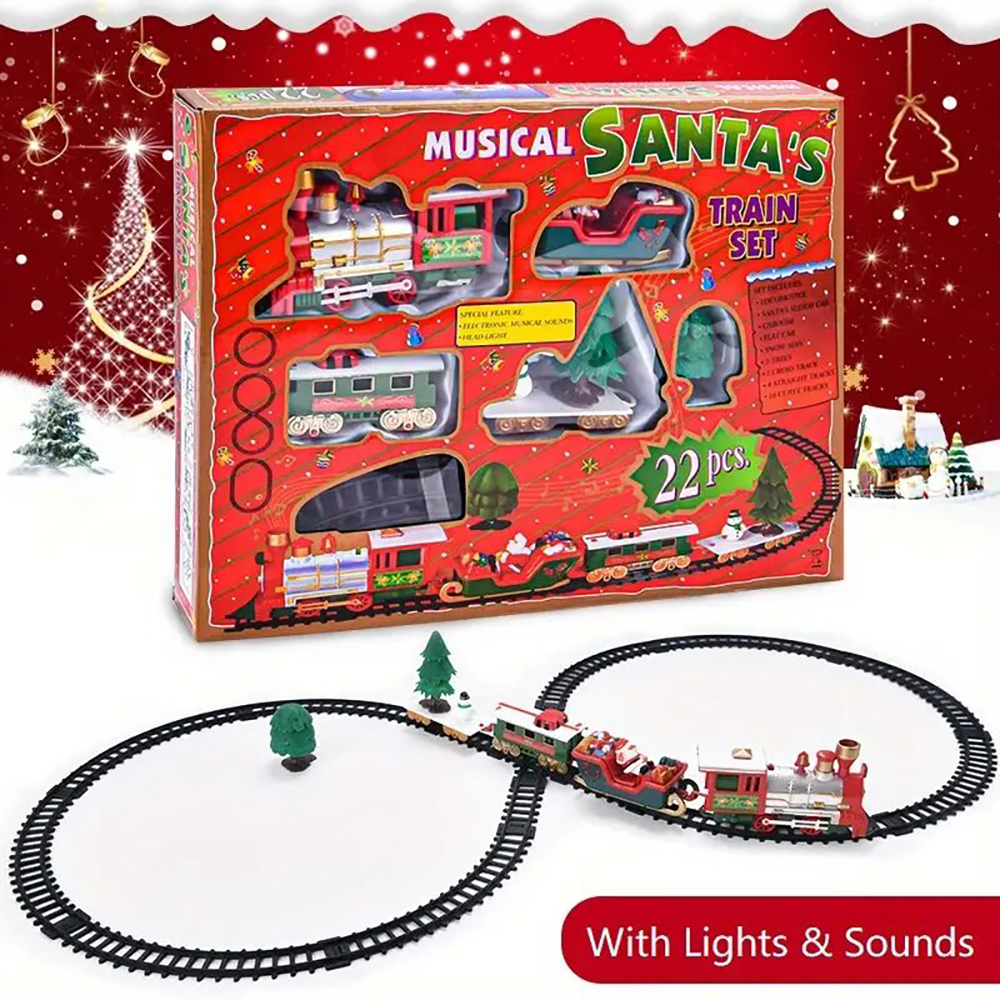 22pcsTrainToyElectricChristmasThemeDreamyMusicTrackSetChildrenEnvironmentalProtectionTrainsToysGifts-2001749-2