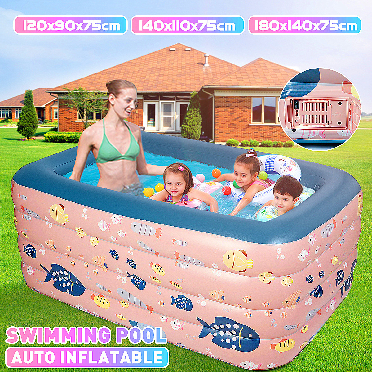 12M14M18MInflatableSwimmingPoolAdultsKidsPoolBathingTubforChildrenOutdoorIndoorSwimmingPool-1819400-1