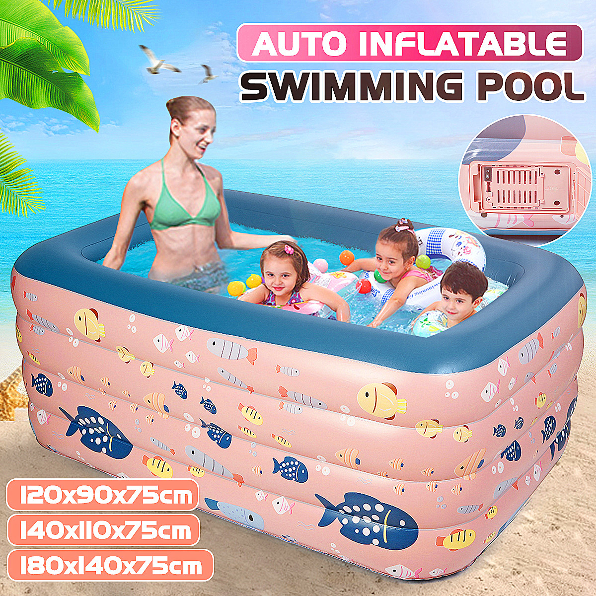 12M14M18MInflatableSwimmingPoolAdultsKidsPoolBathingTubforChildrenOutdoorIndoorSwimmingPool-1819400-2