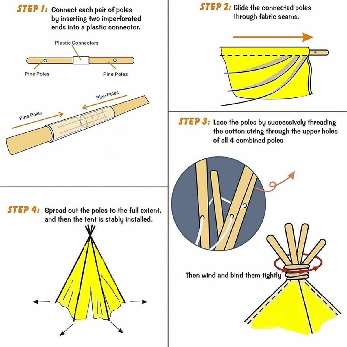 16mKidsPlayTentCottonTeepeeWigwamSleepingHouseIndoorOutdoor-1825840-6