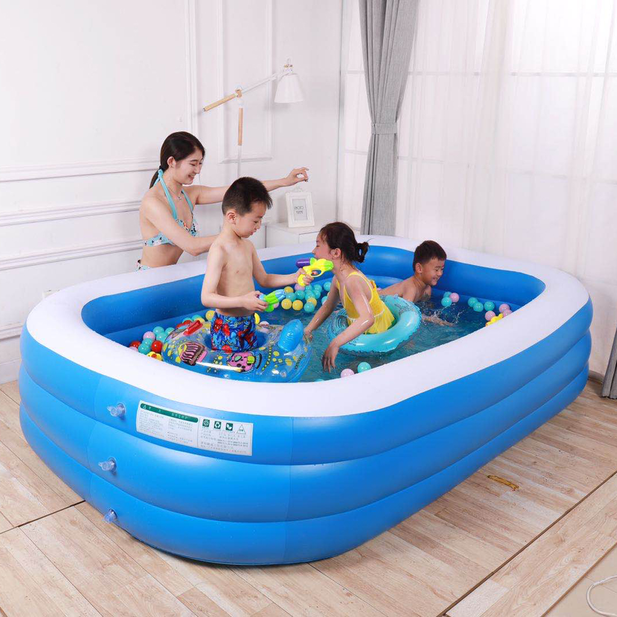 3-LayerBlueAndWhiteInflatableFoldablePortableSwimmingPoolBathtubforAdultChildrenHome-1708546-2