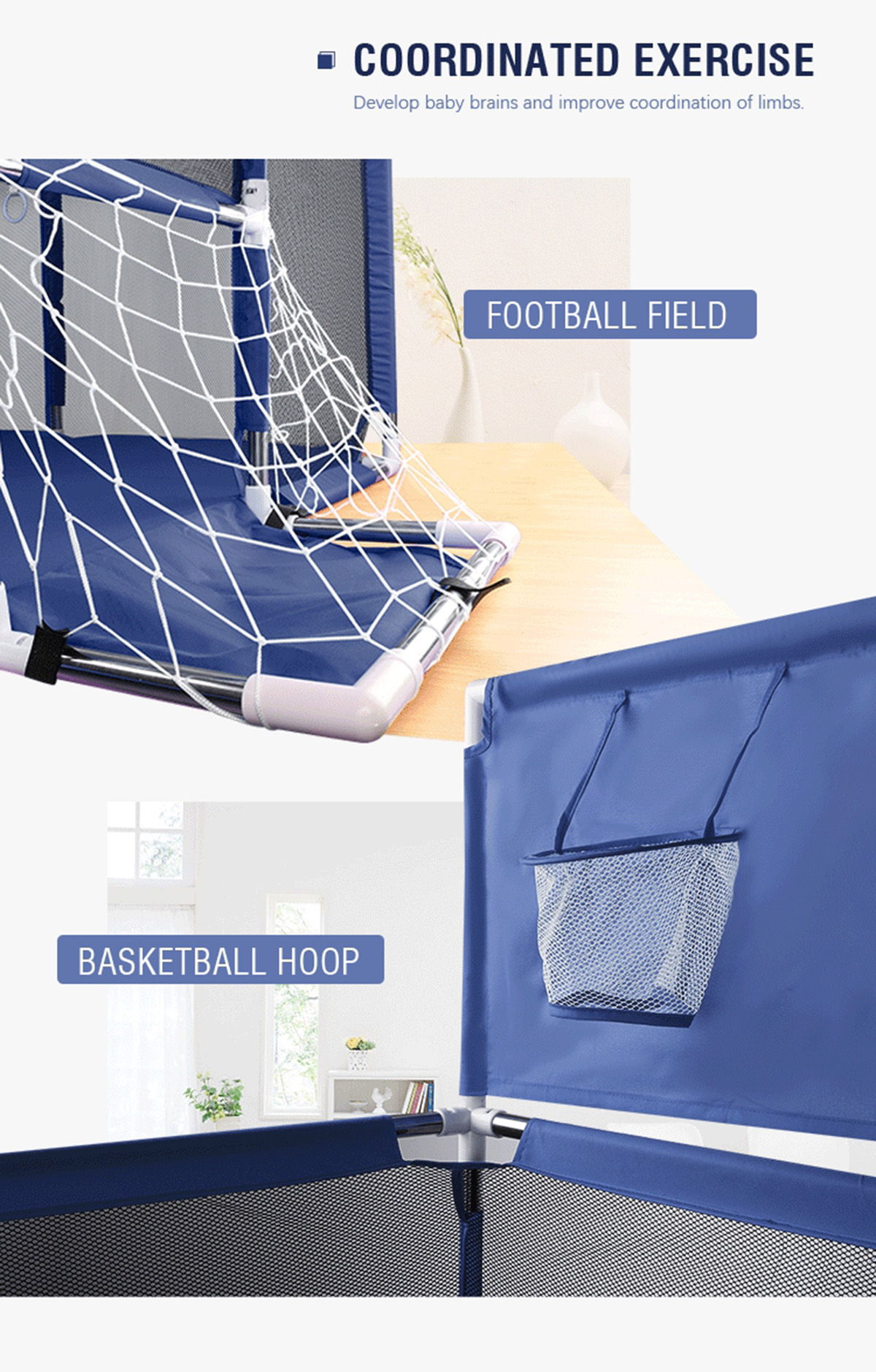 3in1BabyPlaypenInteractiveSafetyIndoorGatePlayYardsTentBasketballCourtKidsFurnitureforChildrenLargeD-1693785-11