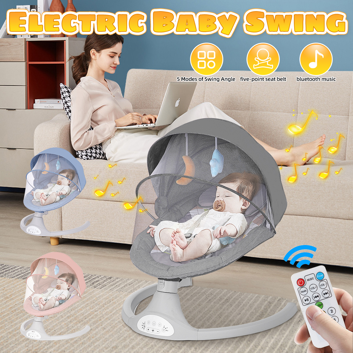 BiobyElectricBabySwingChairFiveSwingAngleModesBabyRockingChairsBluetoothMusicRemoteControlBabyBounce-1941473-1