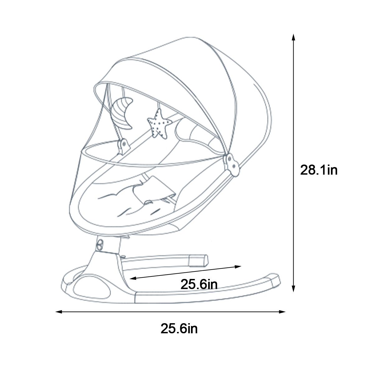 BiobyElectricBabySwingChairFiveSwingAngleModesBabyRockingChairsBluetoothMusicRemoteControlBabyBounce-1941473-10