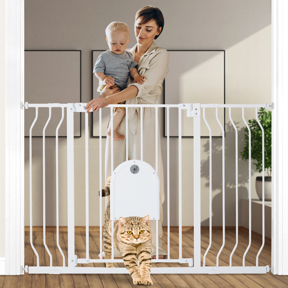 Comomy31-45ExtraWideBabyGatewithAdjustableDoorTopofStairsPetGate-1987876-7