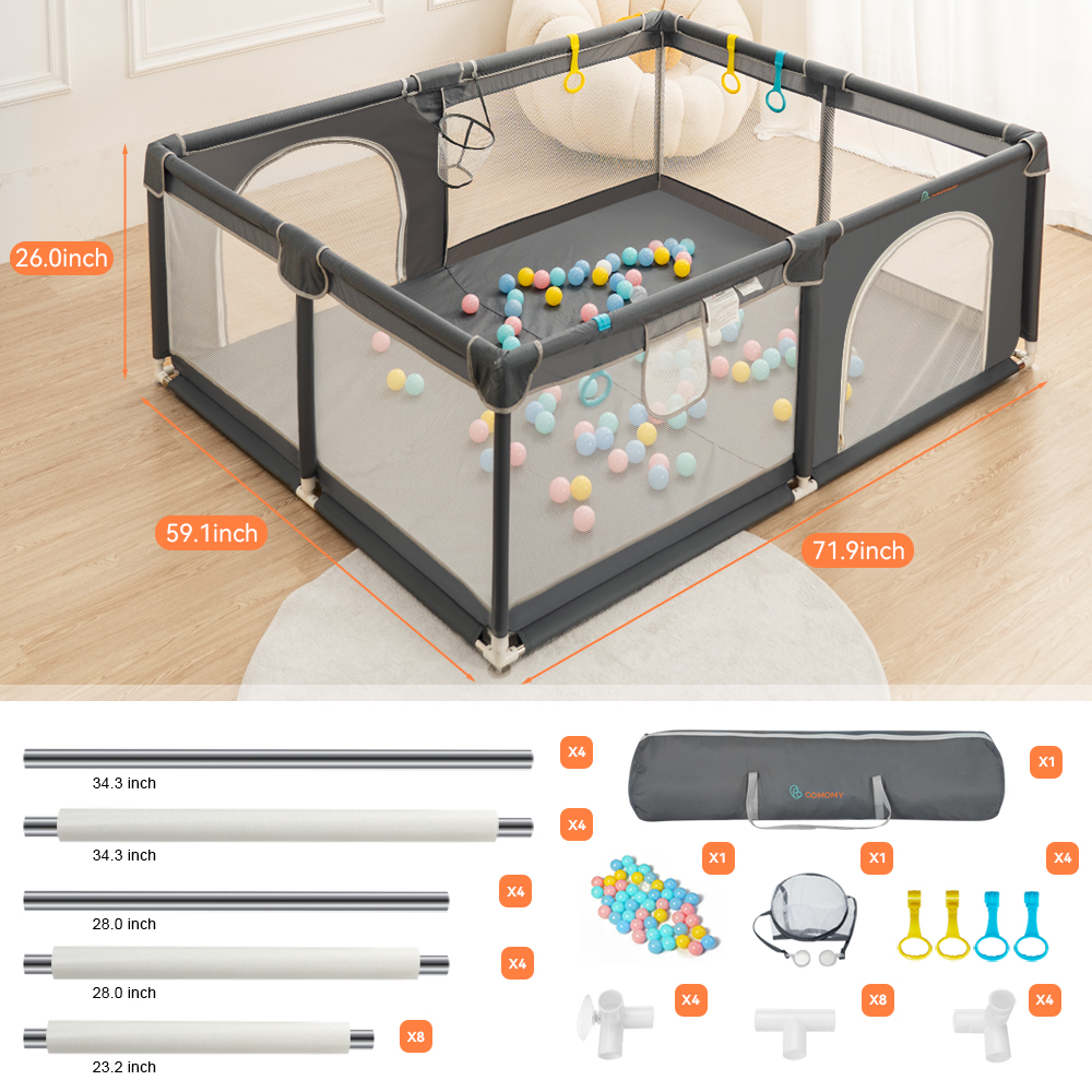 ComomyLargeBabyPlaypenPlayYardPortableIndoorOutdoorGateKidsActivityBabyFence-1978213-1