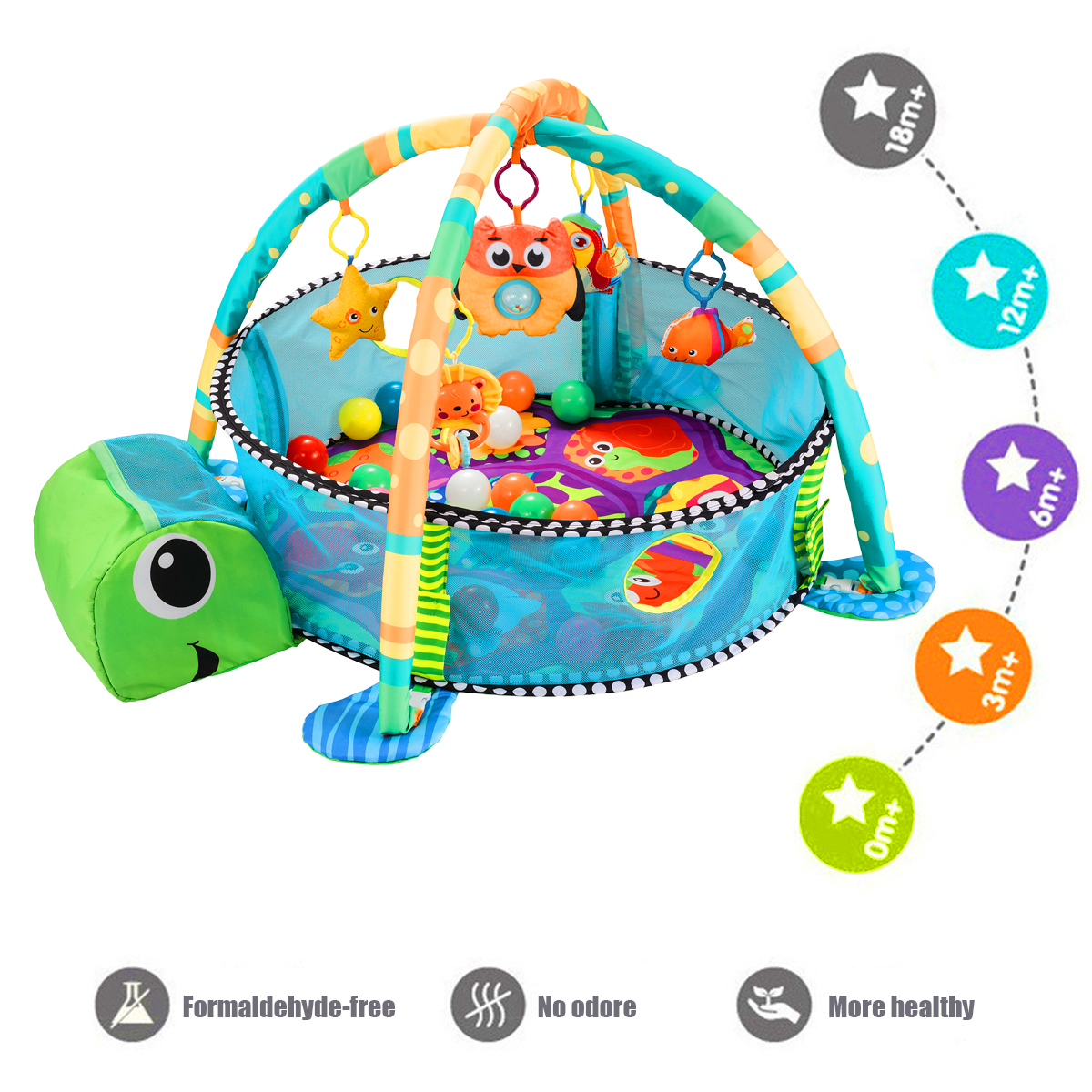 CuteTurtleBaby3in1PlayMatForChildrenCrawlingGymMatBlanketInfantPlayRugKidActivityMatBabyTapeteInfant-1645780-6