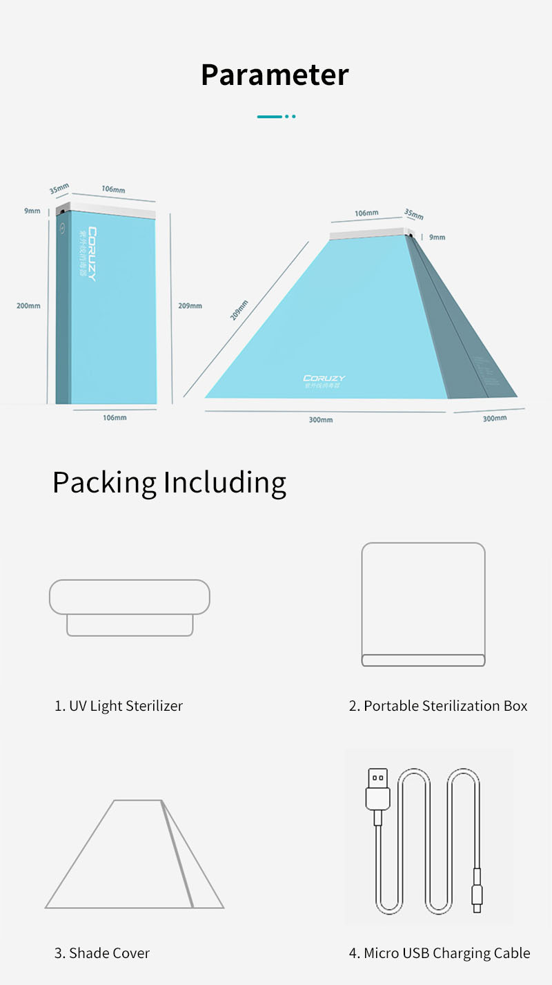 FoldingLEDUVSterilizationLampBoxUSBChargingPortable3minsMaskUltravioletSterilizerLightforToothbrushC-1673353-10