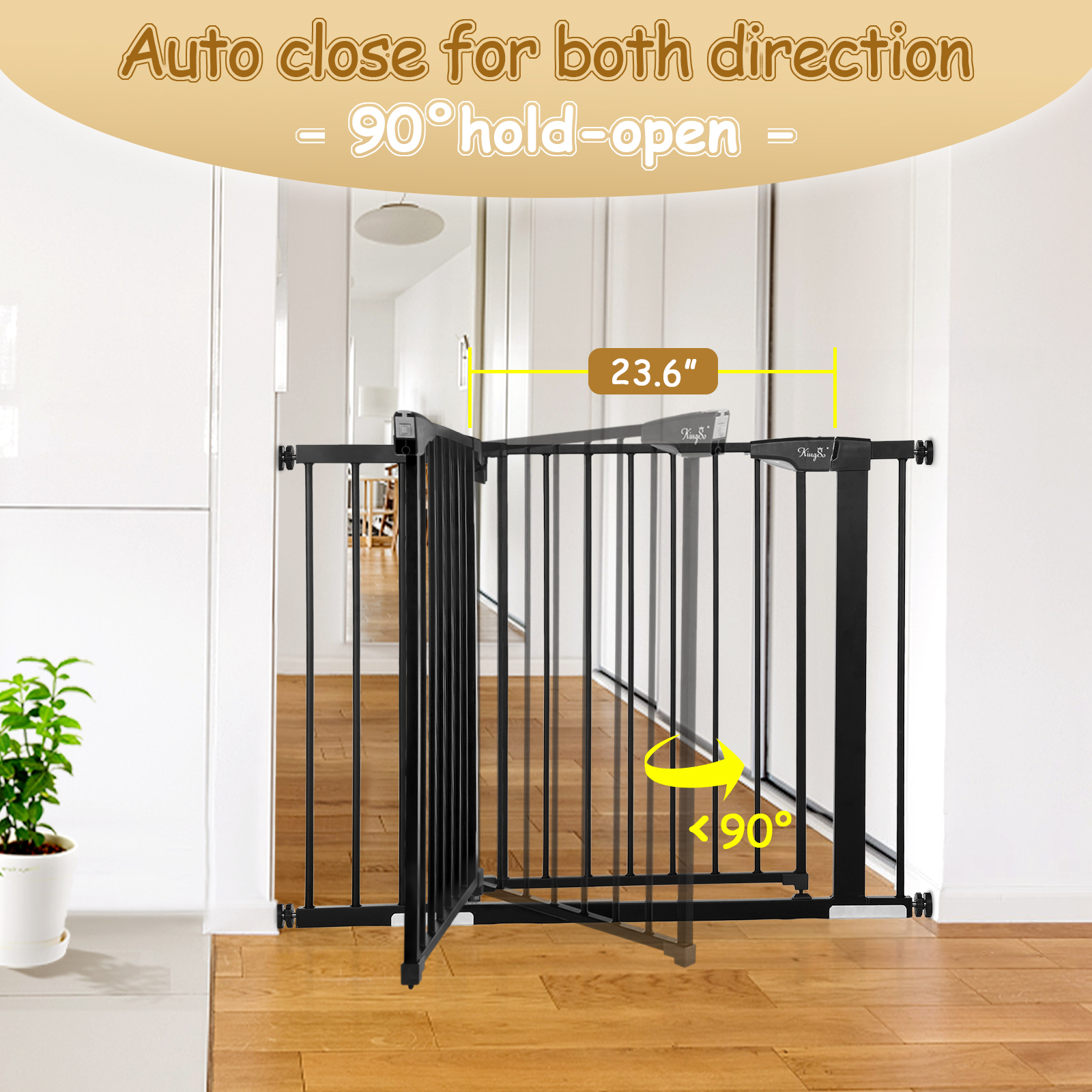 KINGSOBabyGateBabyFencesKidsPlayGateLargePetGatewithSwingDoorForDoorwayStairs-1893337-3