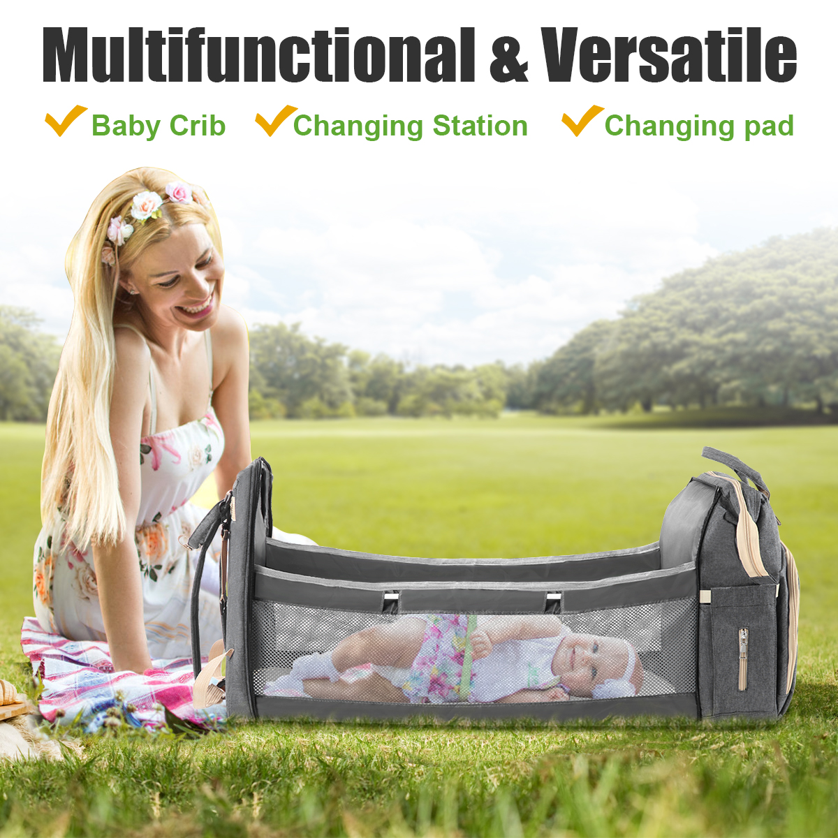 PortableFoldingMummyBagCribMulti-functionLarge-capacityBagBabyOut-of-bedBackpackWaterproof-1992860-2