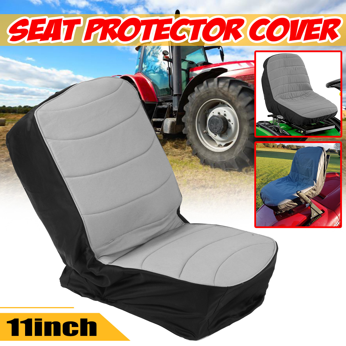 11inch15inchTractorMowerProtectiveFilmSeatCoverLawnRidingOutdoorGardenBackrest-1818836-1