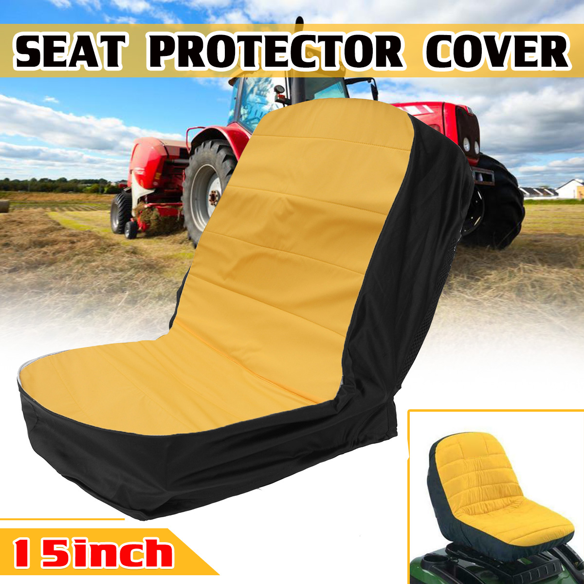 11inch15inchTractorMowerProtectiveFilmSeatCoverLawnRidingOutdoorGardenBackrest-1818836-2