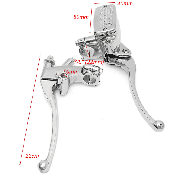 22mmMotorcycleHydraulicBrakeMasterCylinderClutchLeverChrome-1225428-1
