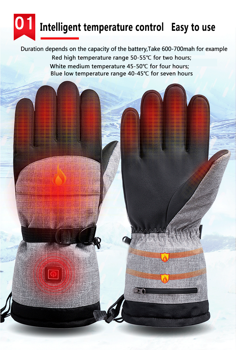 3GearTemperatureControlMotorcycleRidingGloves5000mAhBatteryWinterHeatedWarmGlovesforOutdoorSports-1998058-2