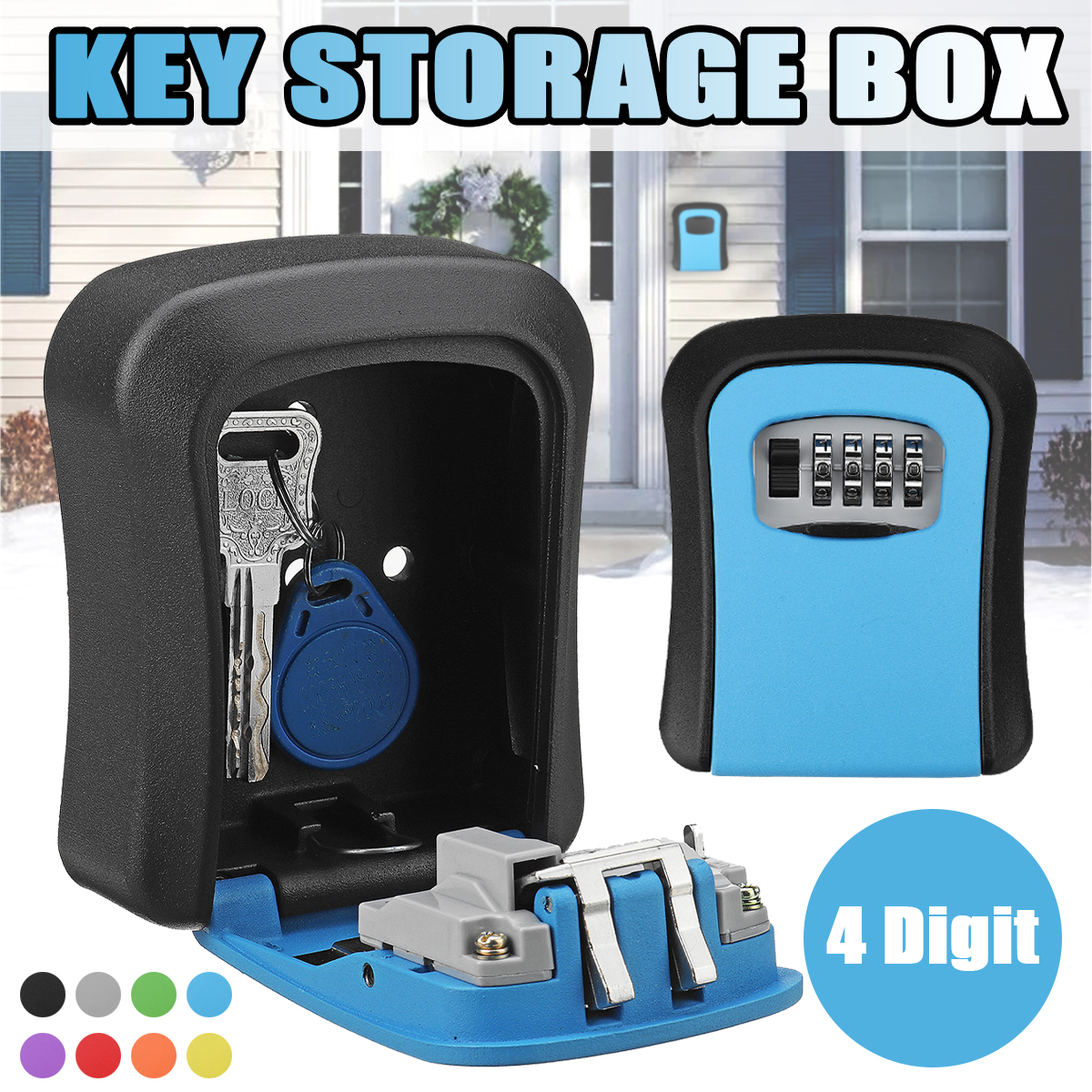 4DigitCombinationKeyLockBoxOutdoorWallMountSafeSecurityStorageCase-1813693-1