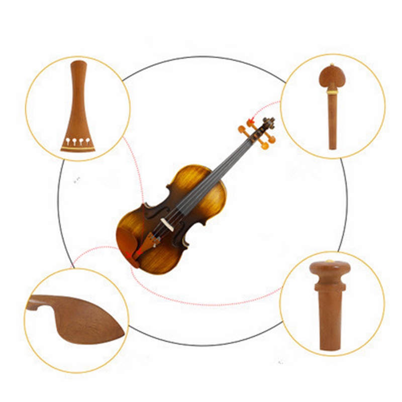 1SetVL-10JujubeWoodTunerPegsPolishedEbonyFiddlePegsViolinPartsfor44Violin-1589722-4