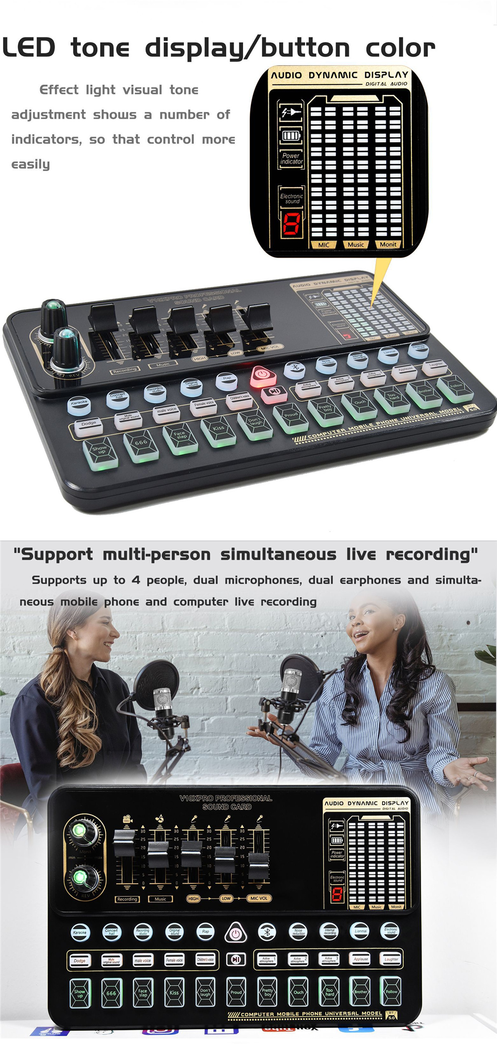 BM800CondenserMicrophoneKitProAudioStudioSoundRecordingMicrophonewithV10XPROMuti-functionalBluetooth-1980710-5