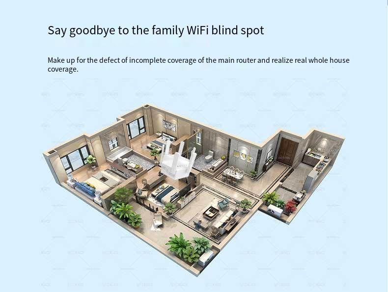 1200MbpsWifiRepeaterWirelessExtenderSignalBooster24G5GDual-bandLongRangeNetworkAmplifierwith6Antenna-2013097-4