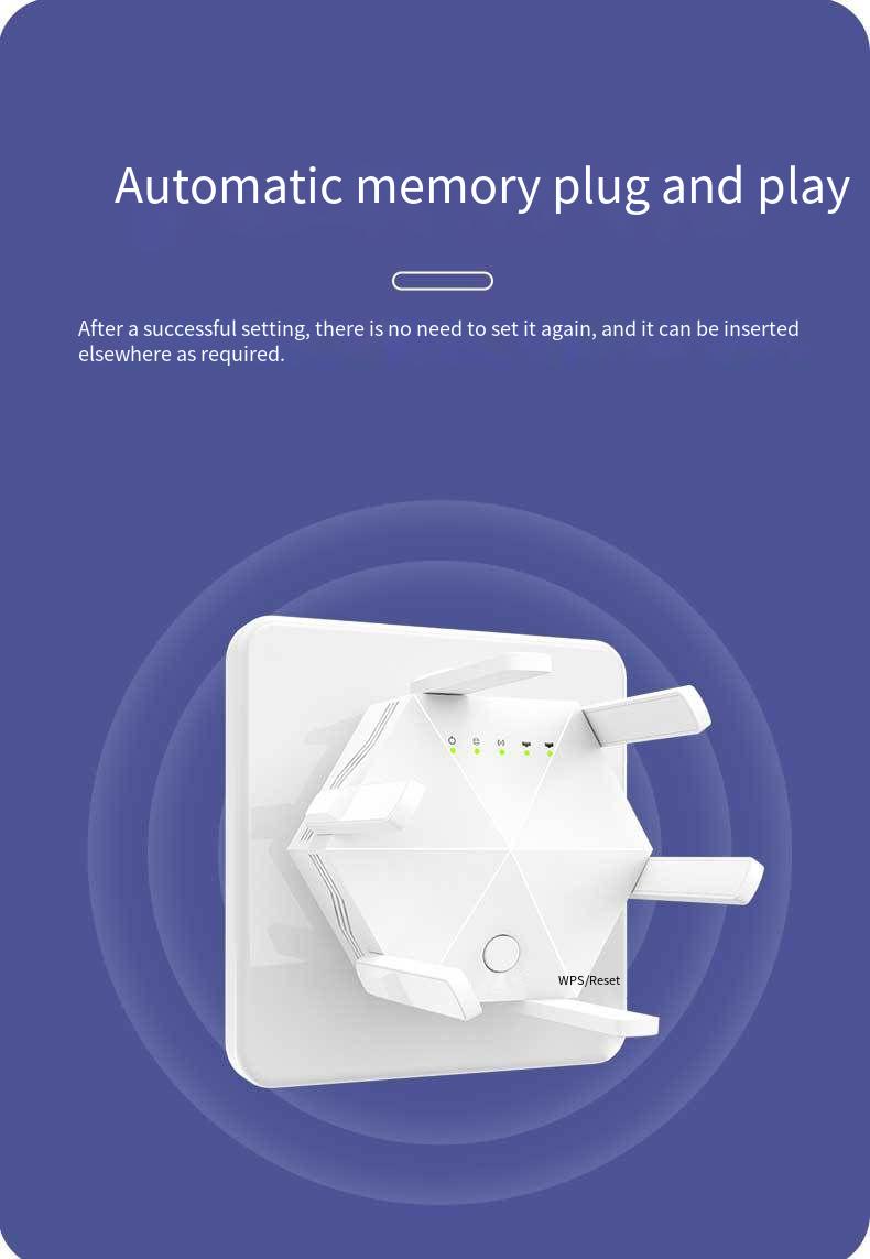 1200MbpsWifiRepeaterWirelessExtenderSignalBooster24G5GDual-bandLongRangeNetworkAmplifierwith6Antenna-2013097-6