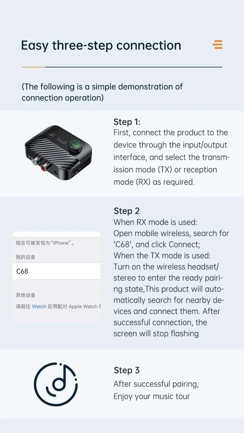 C68DigitalDisplaybluetoothReceiverTransmitterBT53StereoLEDUDisk35MMAUXJackRCAWirelessHandsFreeCallMu-2013111-12