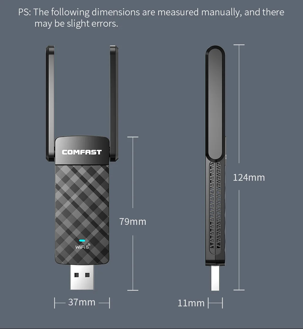 COMFASTAX1800WirelessNetworkCardWiFi6USBAdapterDualBand24G5GHzUSB30WiFi6DongleforWindows1011-2015146-13