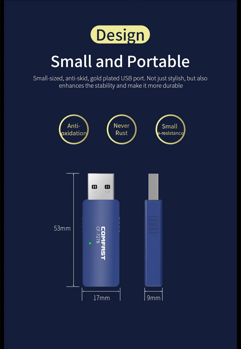 COMFASTCF-727BWirelessNetworkCard1300MbpsDualBand5GGigabitbluetoothWiFiAdapter-2015144-15