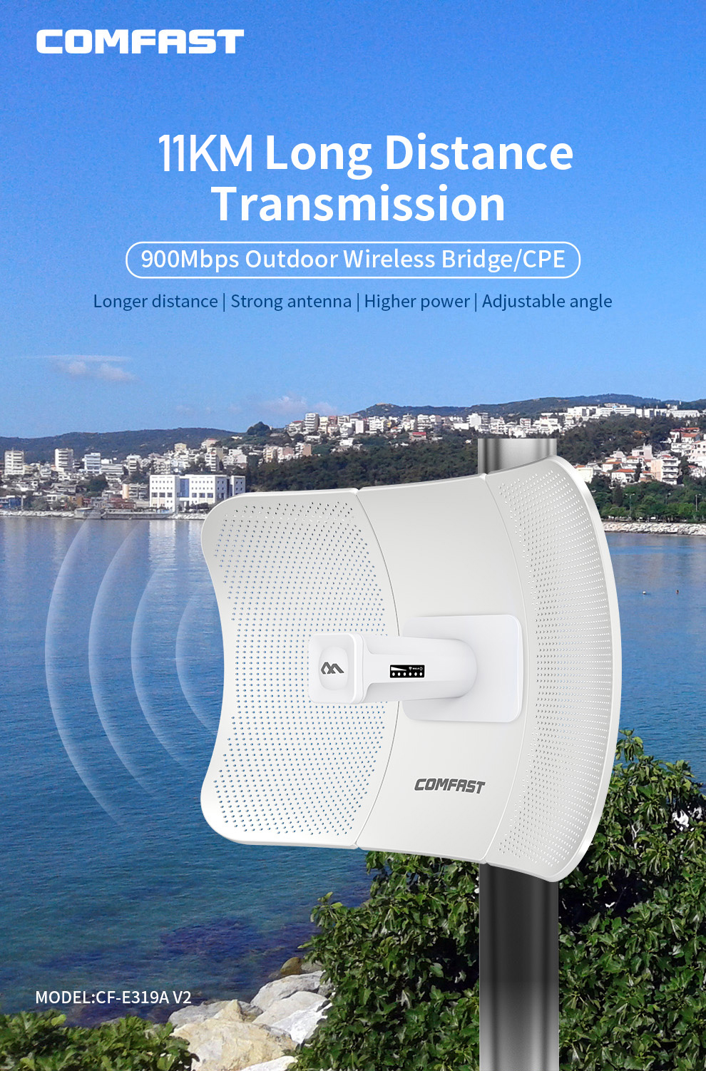 COMFASTCF-E319AV211KM900Mbps58GOutdoorLongRangeWirelessAPBridgeWiFiCPEAccessPoint26dBiAntennaWi-FiNa-1994688-1