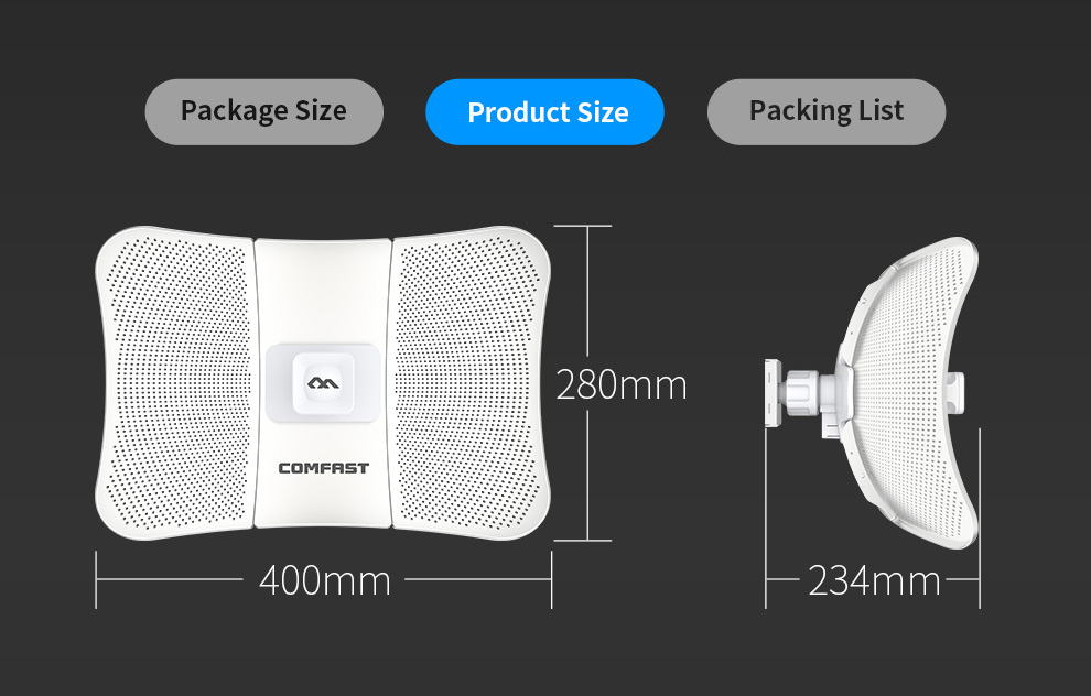 COMFASTCF-E319AV211KM900Mbps58GOutdoorLongRangeWirelessAPBridgeWiFiCPEAccessPoint26dBiAntennaWi-FiNa-1994688-22