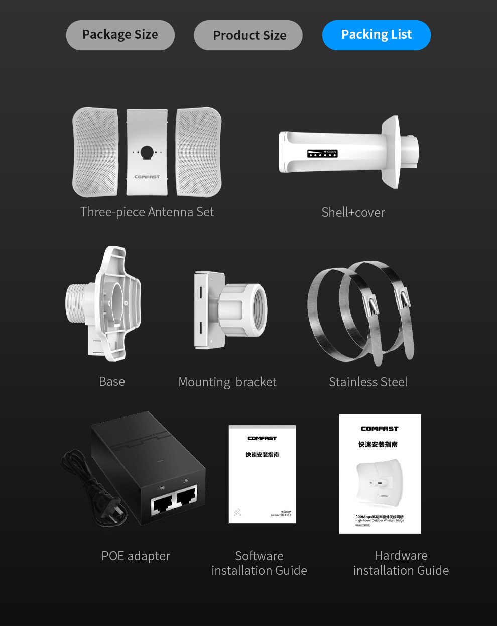 COMFASTCF-E319AV211KM900Mbps58GOutdoorLongRangeWirelessAPBridgeWiFiCPEAccessPoint26dBiAntennaWi-FiNa-1994688-23