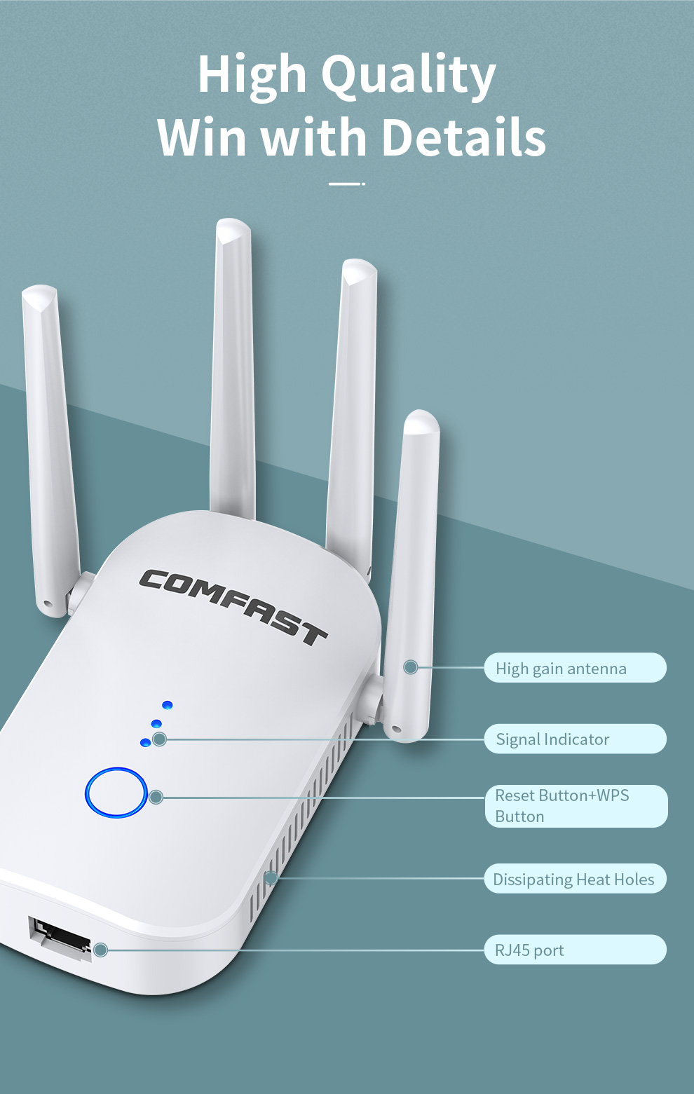 COMFASTCF-WR758AC24G5GWirelessWiFiRangeExtender1200MbpsDualBandRepeaterWiFiBoosterwith4EthernetAnten-1995562-14