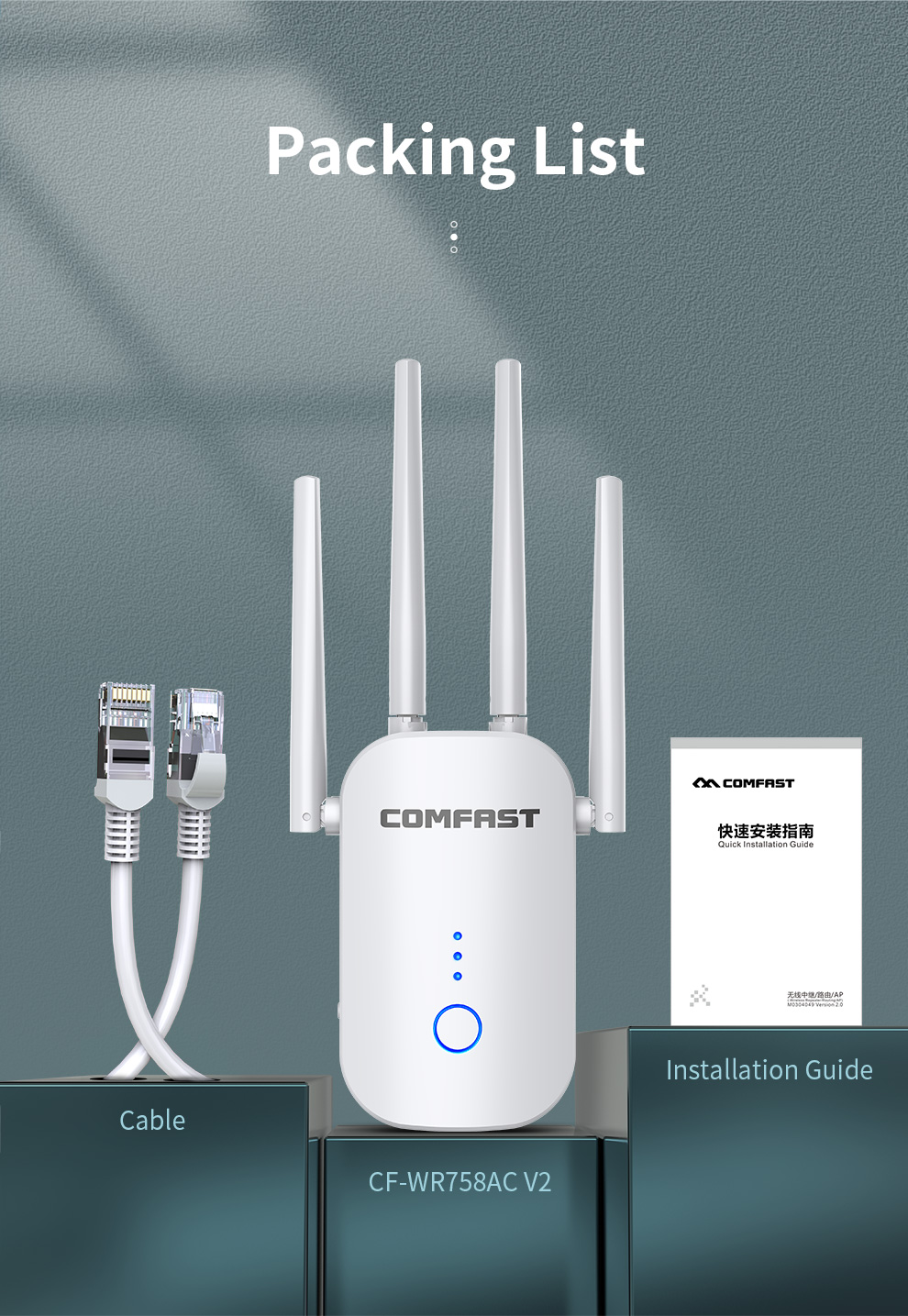 COMFASTCF-WR758AC24G5GWirelessWiFiRangeExtender1200MbpsDualBandRepeaterWiFiBoosterwith4EthernetAnten-1995562-17