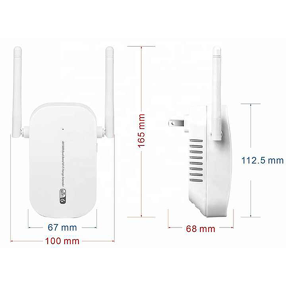 KuWfiAX1801UWiFi6Repeater24G58GDualBand1800MbpsHigh-SpeedWiFiRouterSingalExtenderBoosterwith2Antenna-1981315-6