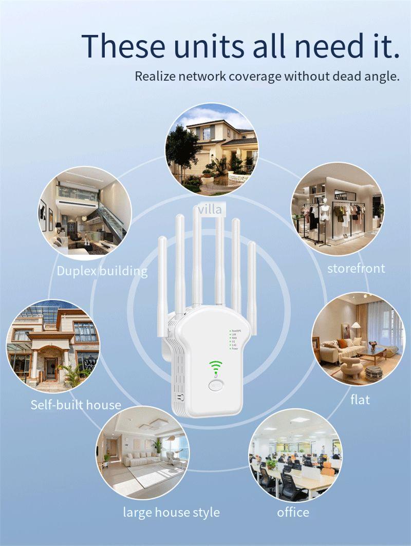 U13300MbpsWirelessWiFiRepeaterAdapter24GLongRangeExtender5GWi-FiSignalAmplifier-2000314-4