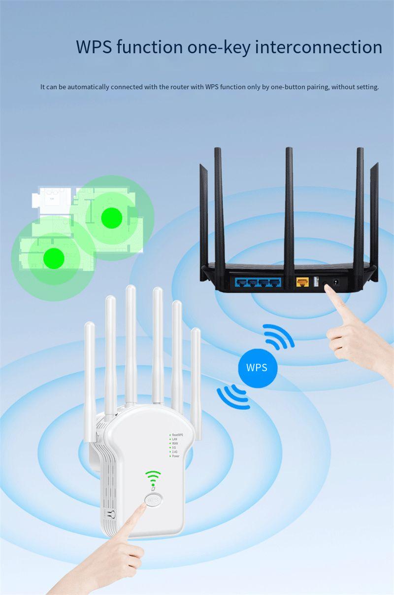 U13300MbpsWirelessWiFiRepeaterAdapter24GLongRangeExtender5GWi-FiSignalAmplifier-2000314-5