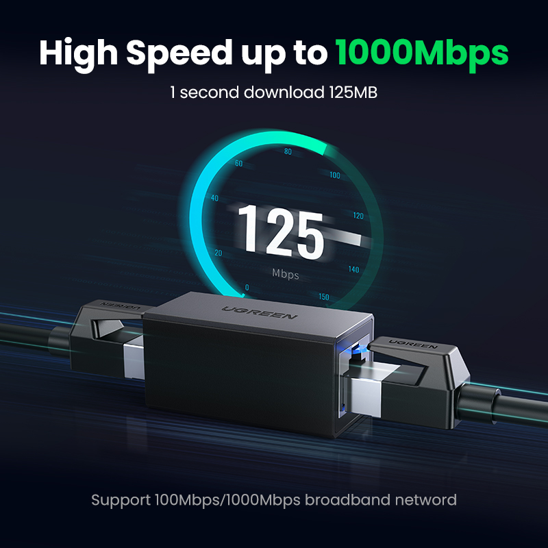 UGREENRJ45ConnectorNetworkEthernetExtenderExtensionforCat6Cat5eEthernetCableAdapterGigabitFemaletoFe-1977877-3
