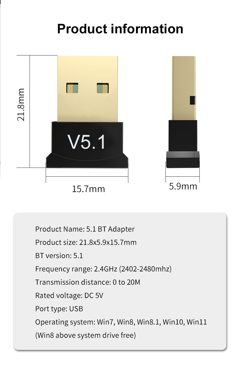 USBbluetooth51AdapterDongleAudioTransmitterReceiverDongleWirelessUSBAdapterforComputerPCLaptop-2003494-10