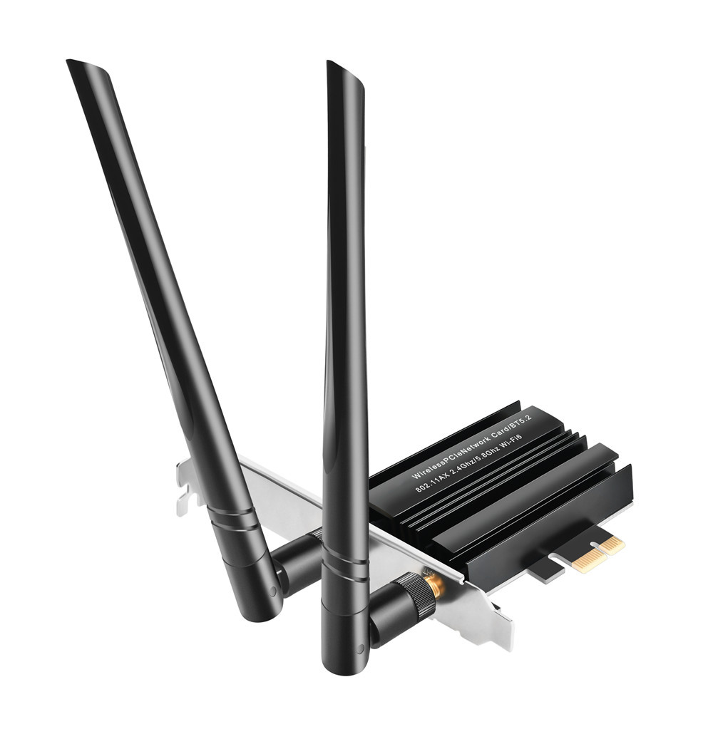 WiFi6eAX3000Wi-FiAdapterTriBand24G5G6GDesktopPCIEWirelessNetworkCardSupport52bluetoothforPCWin1011-2001629-11
